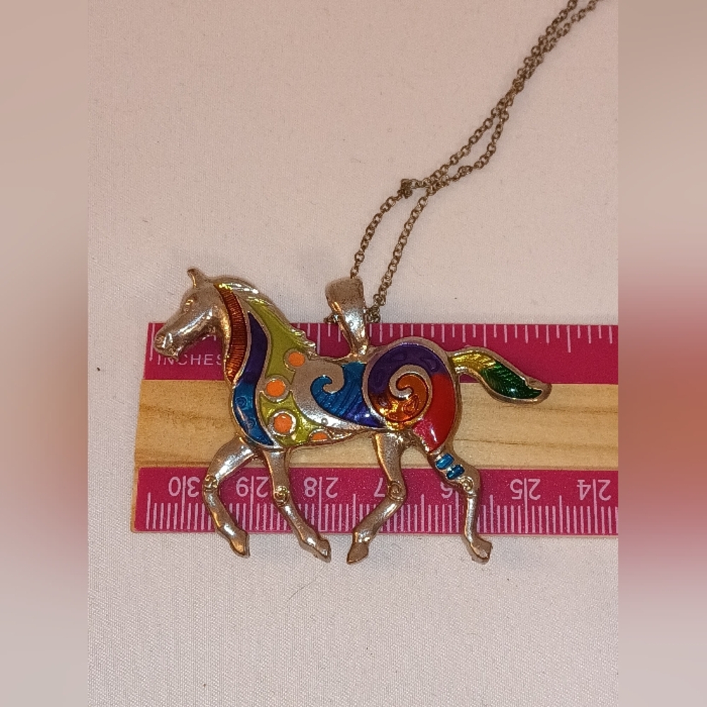 𝑪𝒐𝒍𝒐𝒓𝒇𝒖𝒍 𝑬𝒏𝒂𝒎𝒆𝒍 𝑯𝒐𝒓𝒔𝒆 𝑷𝒆𝒏𝒅𝒂𝒏𝒕 𝑺𝒊𝒍𝒗𝒆𝒓 𝑵𝒆𝒄𝒌𝒍 - Picture 4 of 6